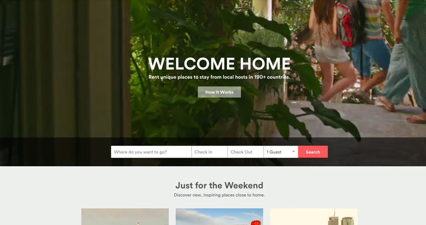 Airbnb网站 网站用户体验 交互设计 网站策划